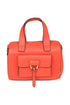 Vegan Leather Top Handle Bag - Orange