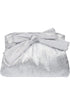Silver Pleated Bow Clutch Bag