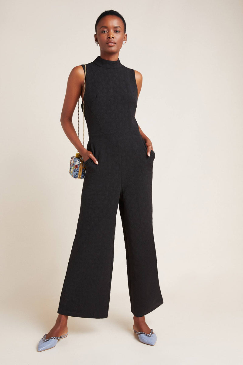 Charley Mock Neck Black Jumpsuit Petites and Plus Sizes Eva Franco