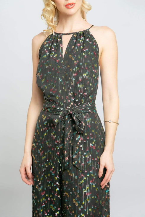 Edita Halter Metallic Clip Dot Jumpsuit