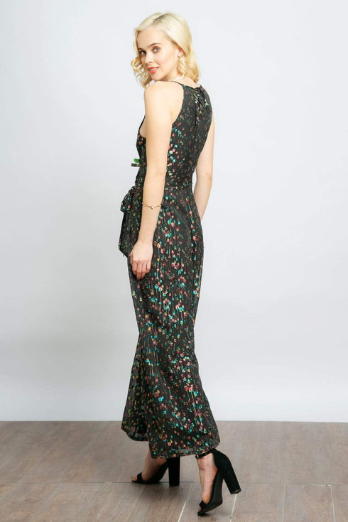 Edita Halter Metallic Clip Dot Jumpsuit