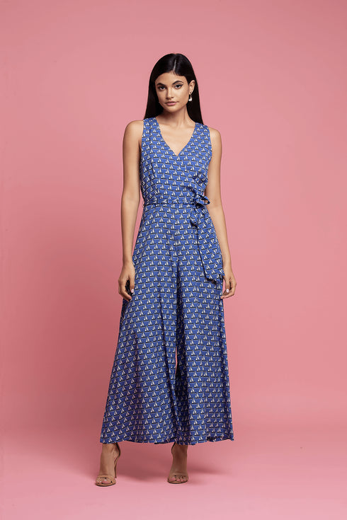 Sailboat Jumpsuit - Blue