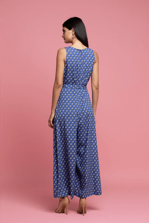 Sailboat Jumpsuit - Blue