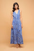 Sunny V-Neck Palazzo Pant Jumpsuit - Santorini Palm Cotton Knit
