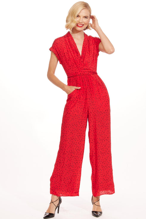 Tate Jumpsuit - Valentine Dot