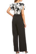 V-Neck Floral Embroidered Bodice Jumpsuit