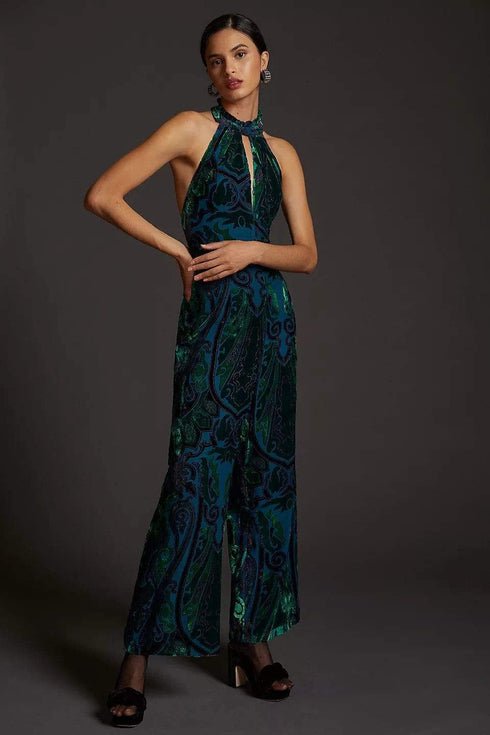 Velvet Halter Jumpsuit