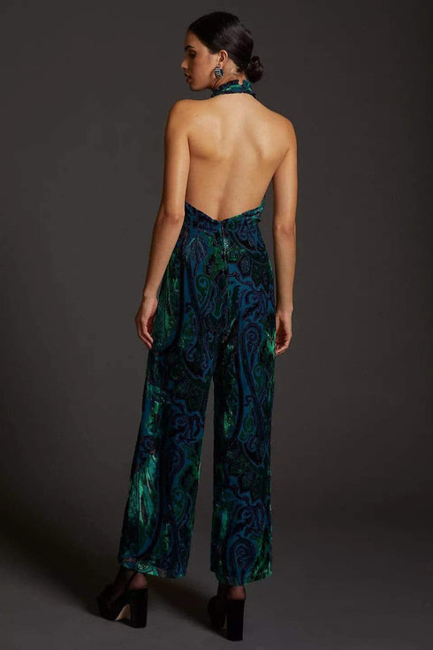 Velvet Halter Jumpsuit