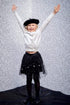 Isla Black Tulle Pleated Skirt with Pearls - Girls