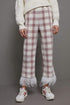Brenda Feathered Plaid Pants