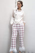 Brenda Feathered Plaid Pants