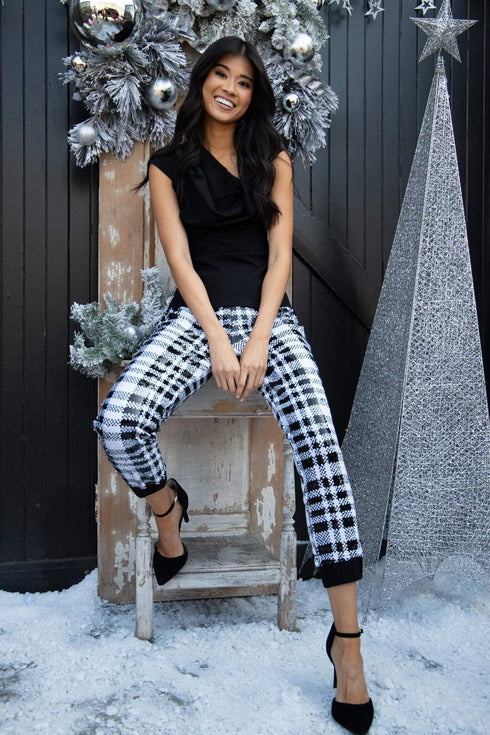 Fernanda Jogger - Plaid Sequins