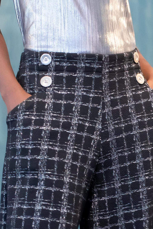 Hepburn Pants - Silver Plaid