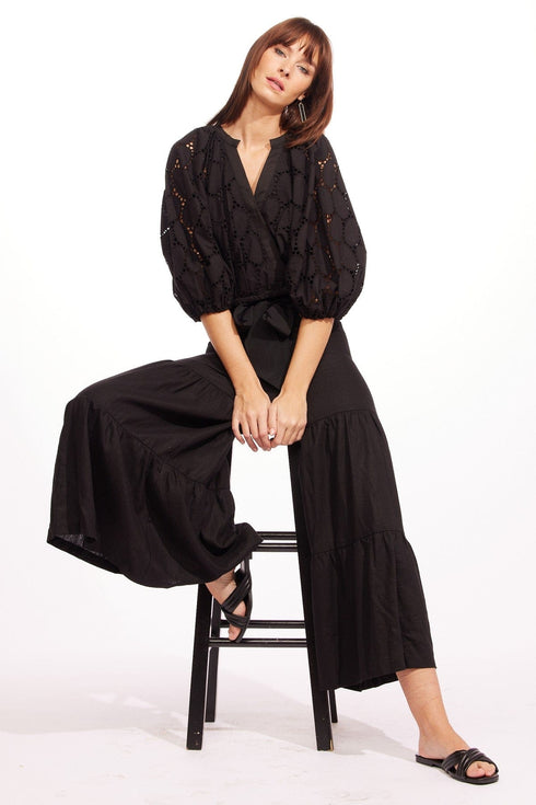 Regis Pants - Black Linen