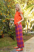 Rockabilly Plaid Pants - Orange/Purple Multi