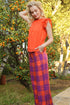 Rockabilly Plaid Pants - Orange/Purple Multi