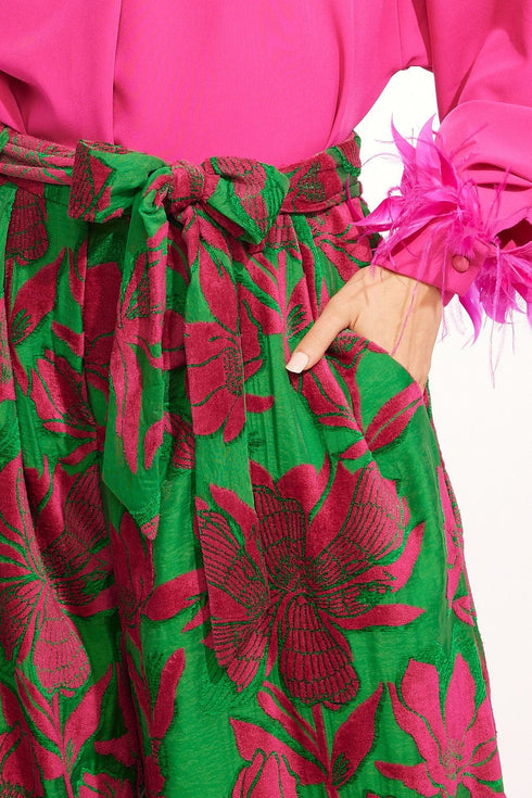 Salinger Wide-Leg Pants - Camellia Bloom