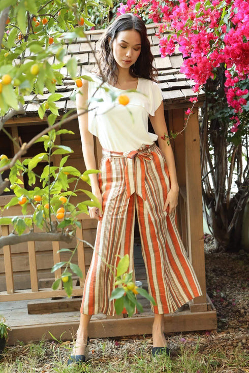 Tabias Pants - Creamsicle Stripe Orange