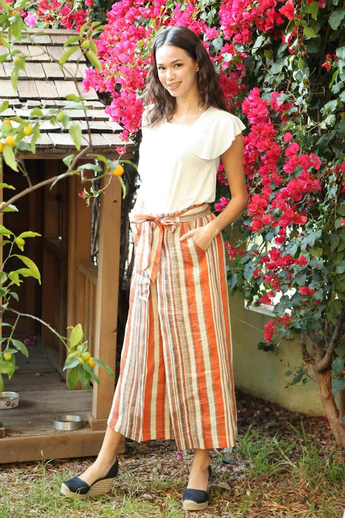 Tabias Pants - Creamsicle Stripe Orange