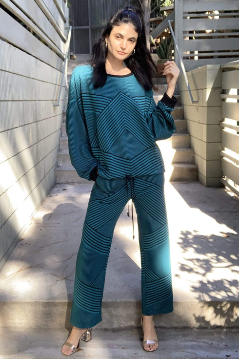 Jogger Pant-Teal and Black Brit Wit