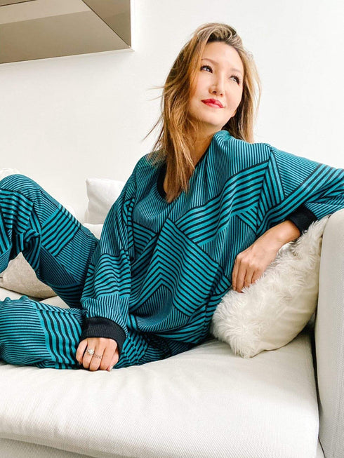 Jogger Pant-Teal and Black Brit Wit