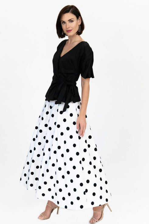 Polka Dot Midi Skirt