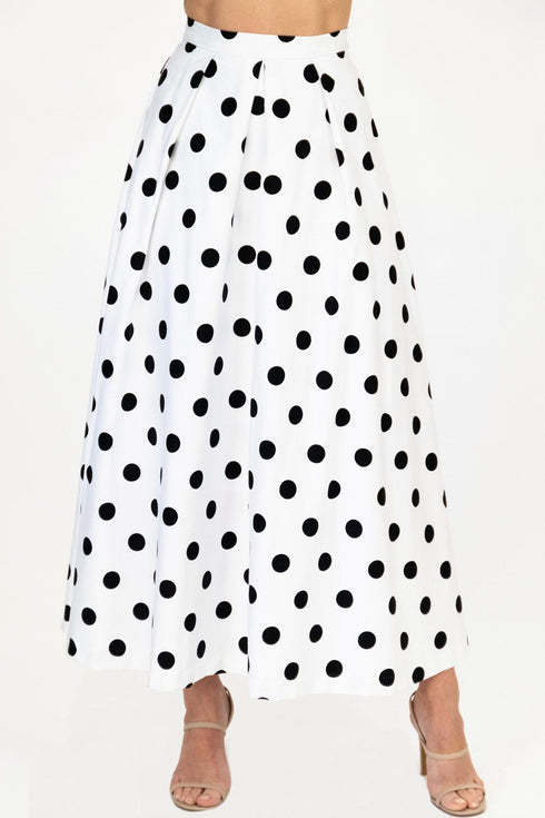 Polka Dot Midi Skirt