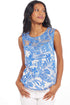 Sleeveless Top-Blue Palm