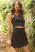 Black Linen Short Set