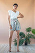 Nia Paper Bag Waist Shorts With Pockets - Fez Morocco Stripe