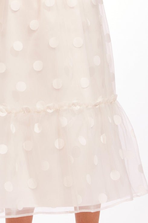 Tulle Midi Skirt - Snowflake Dot