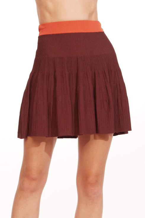 Kava Colorblocked Knit Skirt Set- Carmello