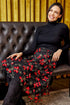 Embroidered Floral Midi Skirt - Cardinal