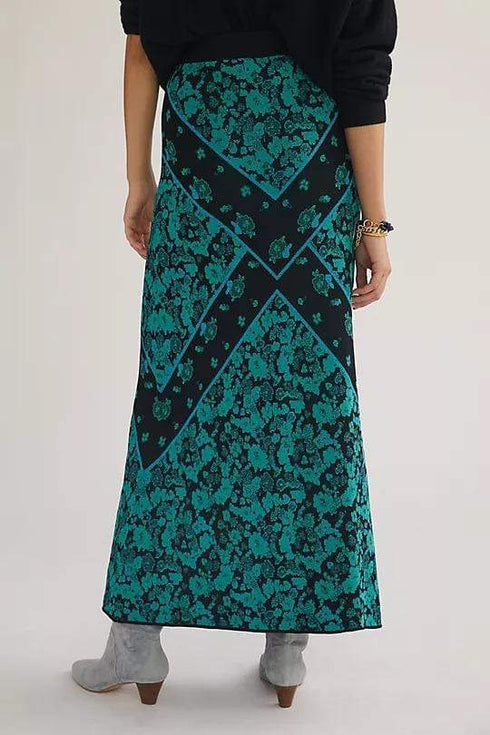 Floral Knit Midi Skirt
