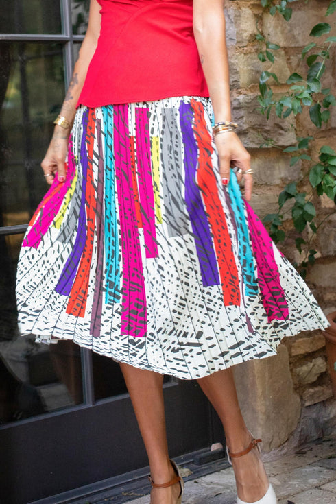 Ingrid Pleated Midi Skirt - Battenburg