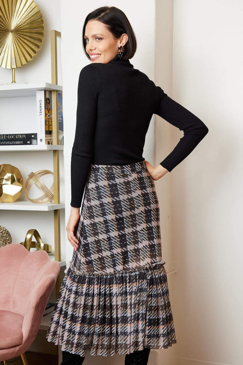 Kym Flounced Midi Skirt