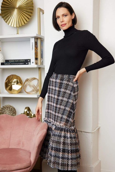 Kym Flounced Midi Skirt