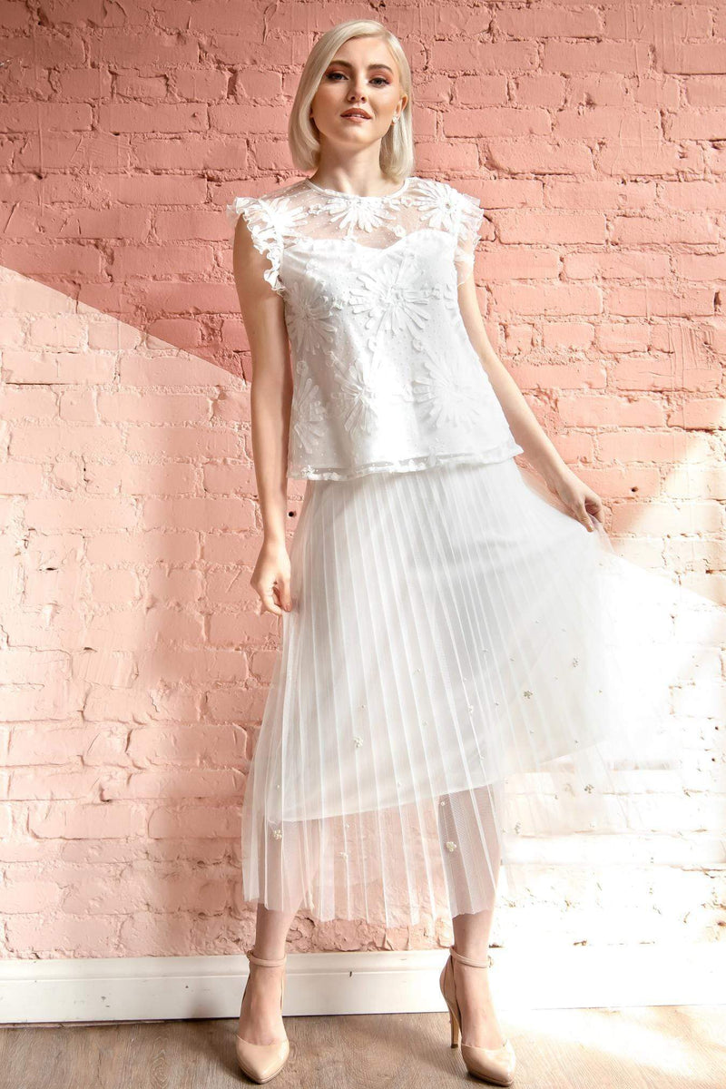 Pavlova Skirt in Pearl Tulle – MILLE