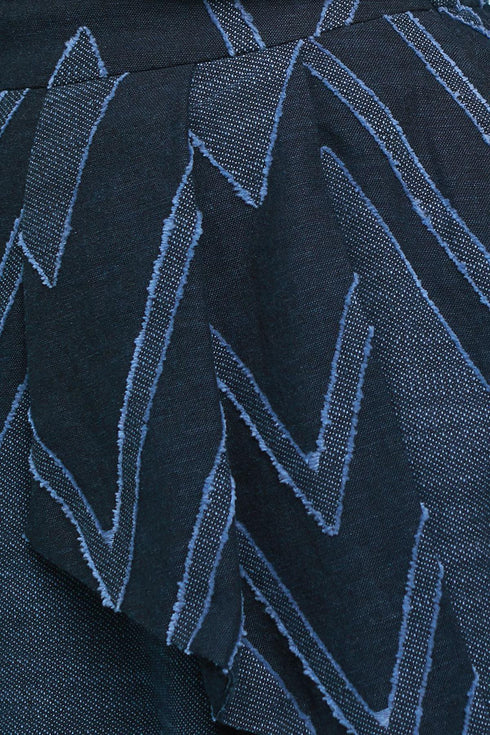 Liv Skirt - Denim Chevron