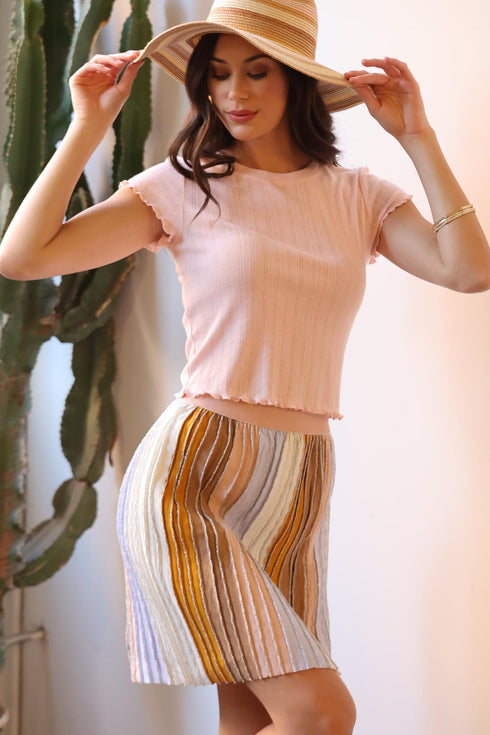 Pastel Knit Mini Skirt
