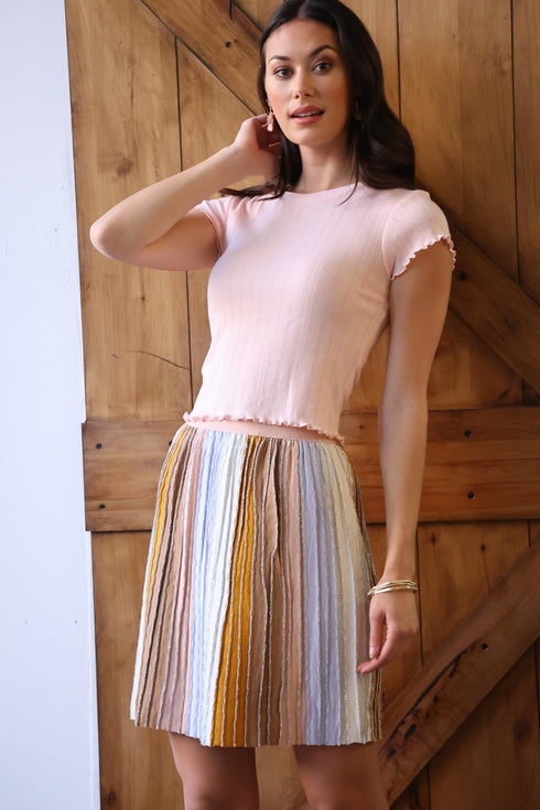 Pastel Knit Mini Skirt
