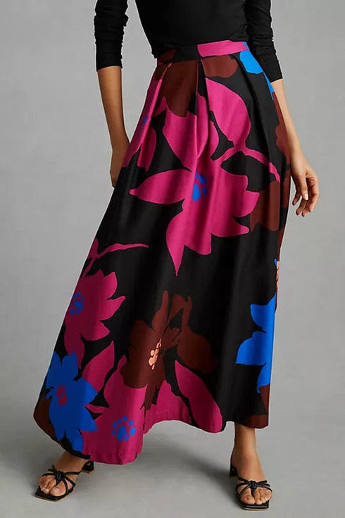 Patterned Midi Skirt - Magnolia Bloom