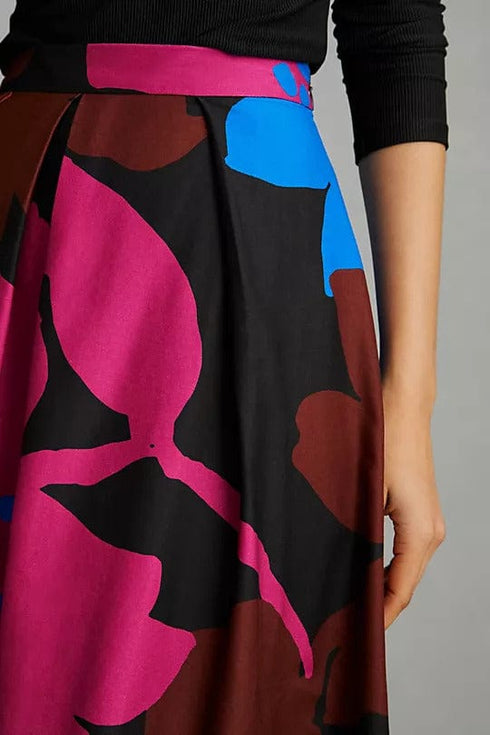 Patterned Midi Skirt - Magnolia Bloom