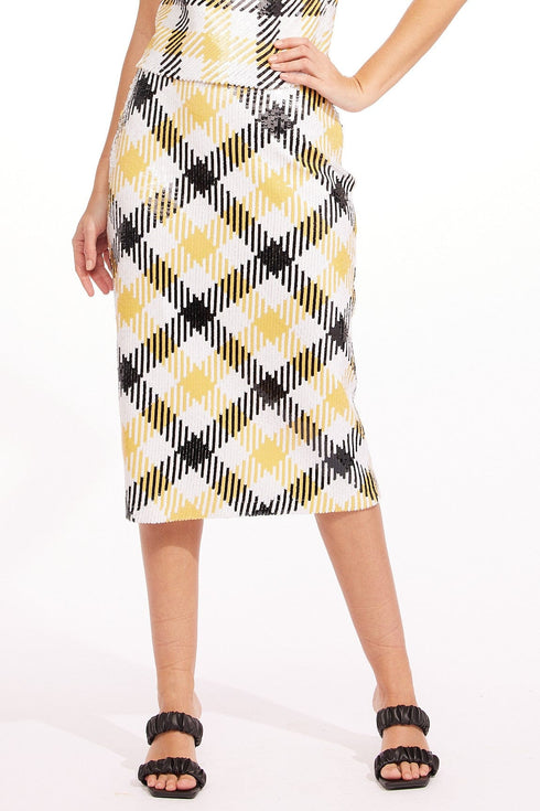 Rita Skirt - Canary Plaid