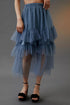 Ruffled Tulle Midi Skirt