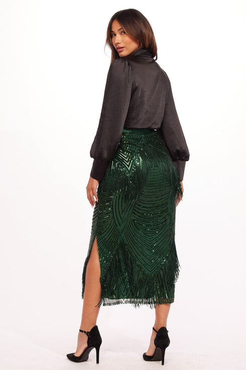 Slim Sequin Maxi Skirt