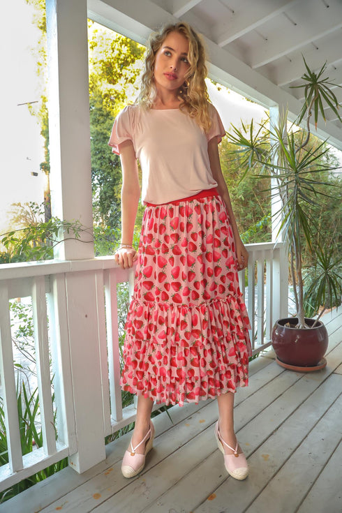 Tatum Skirt - Strawberry Fields