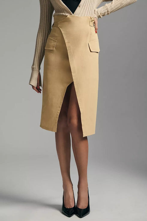 Trouser Wrap Skirt - Khaki