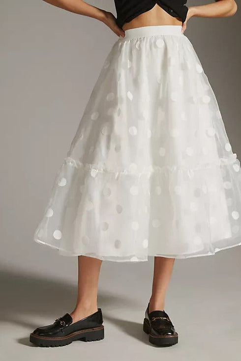 Tulle Midi Skirt - Snowflake Dot