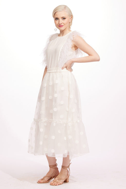 Tulle Midi Skirt - Snowflake Dot